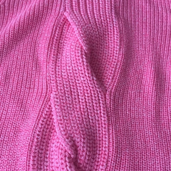 Talbots Pink plait-front sweater - Picture 3 of 7
